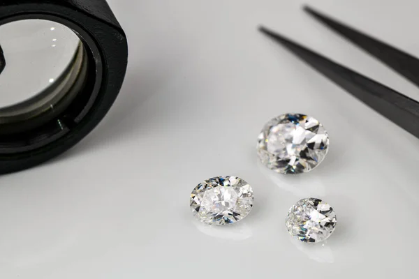 Beau Diamants Luxe Sur Fond Gros Plan — Photo