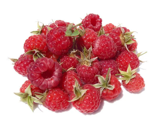 Ripe raspberry on a white background, macro. — Stock Photo, Image