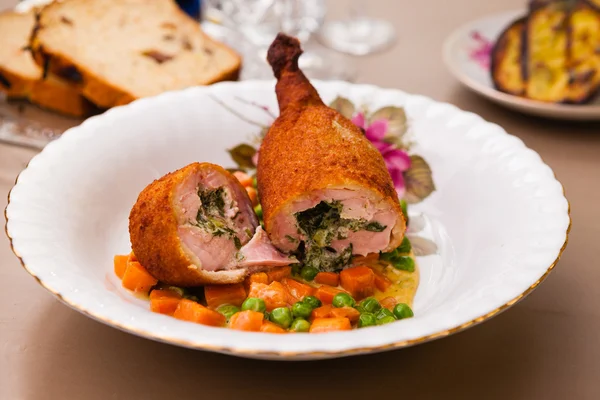 Chicken kiev meal — Stock Photo, Image