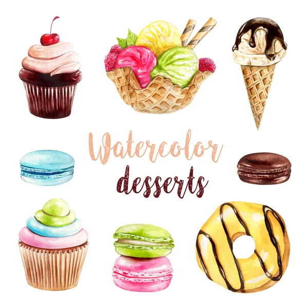 Hand painted desserts — Stock Photo, Image