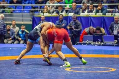 Match between David Taylor, Titan Mercury Wrestling Team USA vs Alireza Karimimachiani, Wrestling Team Razi Iran during World Wrestling Club Cup, December 1, 2016, Kharkov, Ukraine