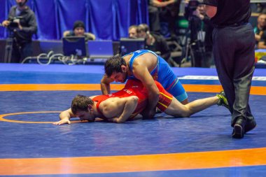 Dünya Güreş Kulübü Kupası 'nda Bohdan Hrytsai (UKR) - Vahe Tamrazyan (ARM) maçı, 1 Aralık 2016, Kharkov, Ukrayna