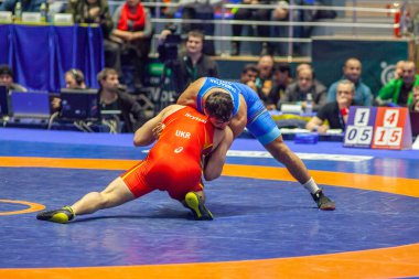 Dünya Güreş Kulübü Kupası 'nda Bohdan Hrytsai (UKR) - Vahe Tamrazyan (ARM) maçı, 1 Aralık 2016, Kharkov, Ukrayna