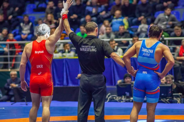 Match Bohdan Hrytsai Ukr Vahe Tamrazyan Arm World Wrestling Club — Stock Photo, Image