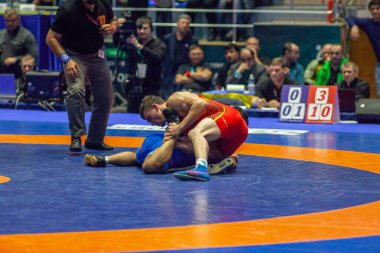 Dünya Güreş Kulübü Kupası 'nda Semyon Radulov (UKR) - Valter Margaryan (ARM) maçı, 1 Aralık 2016, Kharkov, Ukrayna