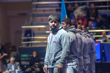 Dünya Güreş Kulübü Kupası sırasında Ukrayna güreş takımı, 1 Aralık 2016, Kharkov, Ukrayna