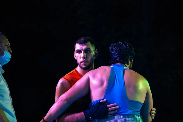 Sergey Gorskov Gegen Narek Manasyan Während Eines Boxkampfes Zwischen Den — Stockfoto