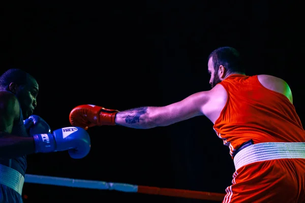 Tsotne Rogava Mot Guevara Charon Boxning Match Mellan Nationella Lag — Stockfoto