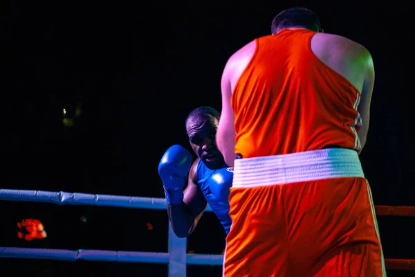 Tsotne Rogava Mot Guevara Charon Boxning Match Mellan Nationella Lag — Stockfoto