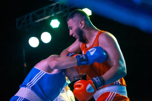 Bogdan Tolmachev Contro Arman Darchinyan Durante Partita Pugilato Tra Squadre — Foto Stock