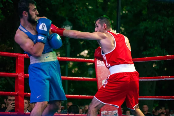 Stepan Oganisyan Contra Gurgen Madoyan Durante Partido Boxeo Entre Las — Foto de Stock