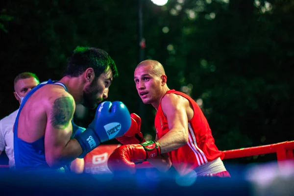 Maxim Pylypets Contra Armen Mashakaryan Durante Partido Boxeo Entre Los —  Fotos de Stock