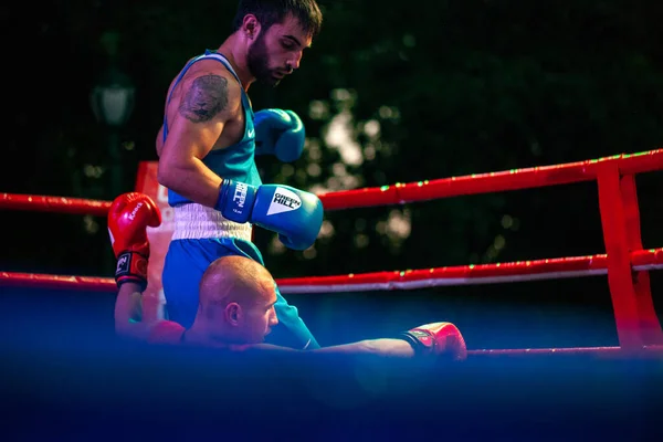 Maxim Pylypets Contra Armen Mashakaryan Durante Partido Boxeo Entre Los — Foto de Stock