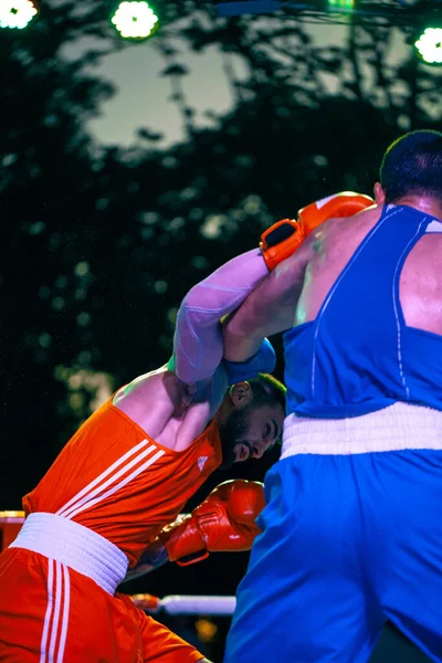 Maksim Kots Kontra Gor Nersisyan Boxning Match Mellan Nationella Lag — Stockfoto