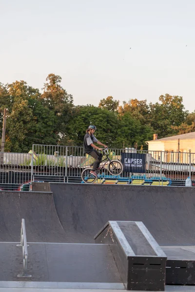 Bmx Riders Makes Tricks Festival Rider Cultures Complit 2020 Ukraine — стоковое фото