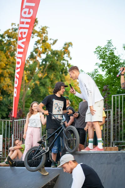 Bmx Riders Makes Tricks Festival Rider Cultures Complit 2020 Ukraine — Stock Photo, Image