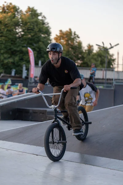 Bmx Riders Makes Tricks Festival Rider Cultures Complit 2020 Ukraine — Stock Photo, Image