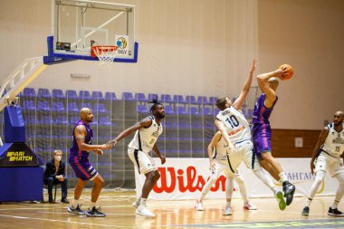 The basketball match of Ukrainian Superleague Parimatch SEASON 2020/21 BC Kharkiv Sokoly - MBC Nikolaev, 31.01.2021,Ukraine, Kharkov, Palace of Sports Lokomotiv