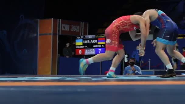 International Greco Roman Freestyle Wrestling Tournament Xxiv Outstanding Ukrainian Wrestlers — Stock Video