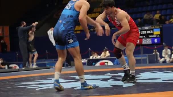 Internazionale Greco Romana Freestyle Torneo Wrestling Xxiv Eccezionali Lottatori Ucraini — Video Stock