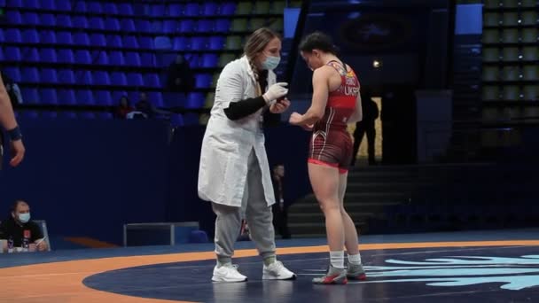 Uluslararası Greko Romen Serbest Stil Güreş Turnuvası Ukraynalı Seçkin Güreşçiler — Stok video