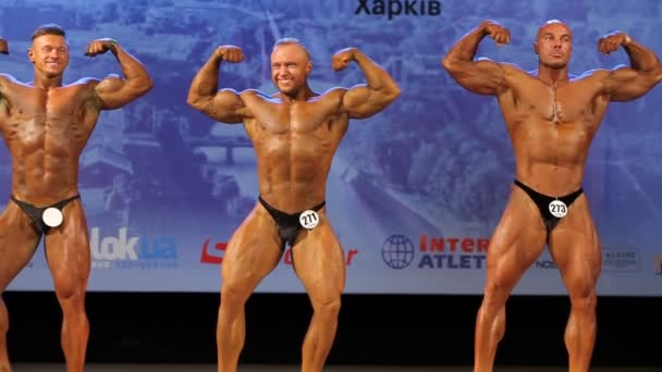 Ukraine Cup Bodybuilding 2021 Ukraine Kharkov Palace Students Nsu Named — Stock Video