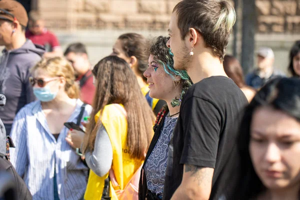 Orgullo Járkov Marcha Lgbt Igualdad Por Los Derechos Gays Lesbianas — Foto de Stock