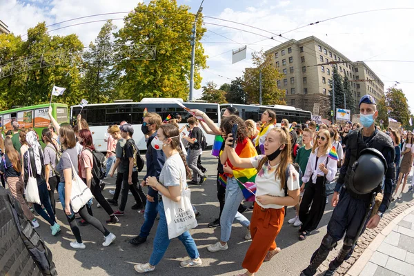 Orgullo Járkov Marcha Lgbt Igualdad Por Los Derechos Gays Lesbianas — Foto de Stock