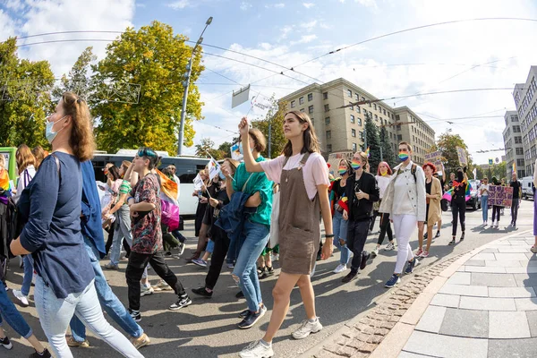 Orgullo Járkov Marcha Lgbt Igualdad Por Los Derechos Gays Lesbianas — Foto de Stock