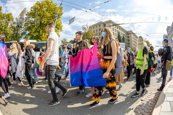 Orgullo Járkov Marcha Lgbt Igualdad Por Los Derechos Gays Lesbianas — Foto de Stock