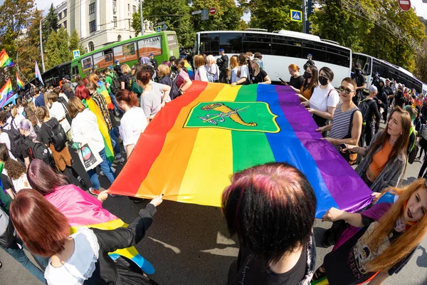 Orgullo Járkov Marcha Lgbt Igualdad Por Los Derechos Gays Lesbianas — Foto de Stock