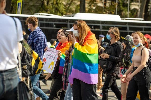 Orgullo Járkov Marcha Lgbt Igualdad Por Los Derechos Gays Lesbianas — Foto de Stock