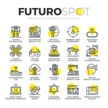 Geleceğin teknolojisi Futuro Spot simgeler