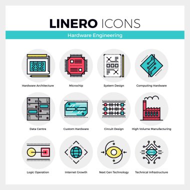 Donanım Linero Icons Set mühendislik