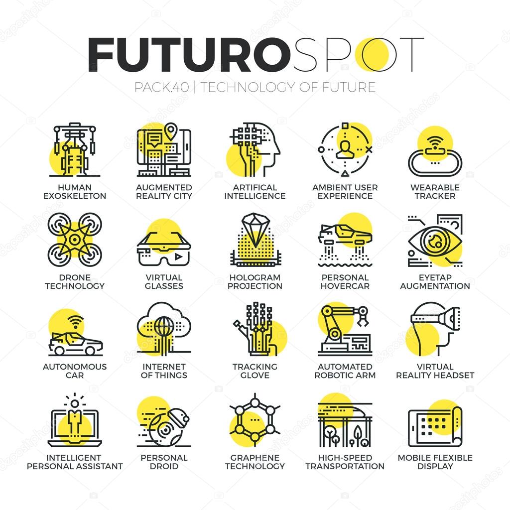 Future Technology Futuro Spot Icons Stock Vector by ©bloomua 101013198