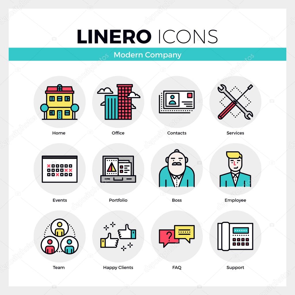 Modern Company Linero Icons Set