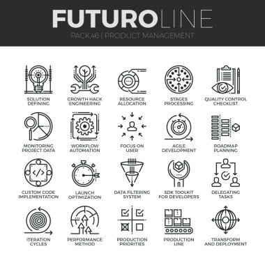 Ürün yönetimi Icons Set