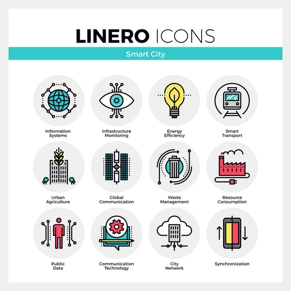 Futuro sistema de infraestructura de ciudad inteligente . — Vector de stock