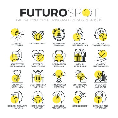 Bilinçli yaşam Futuro Spot simgeler