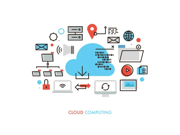 Cloud Computing Monoflat Ilustración — Vector de stock