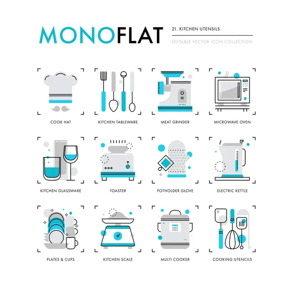 Ustensiles de cuisine icônes — Image vectorielle