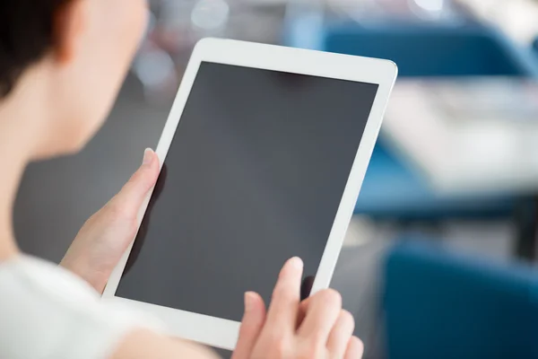 Woman using modern digital tablet — Stock Photo, Image