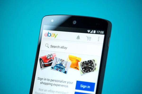 EBay w serwisie Google Nexus 5 — Zdjęcie stockowe