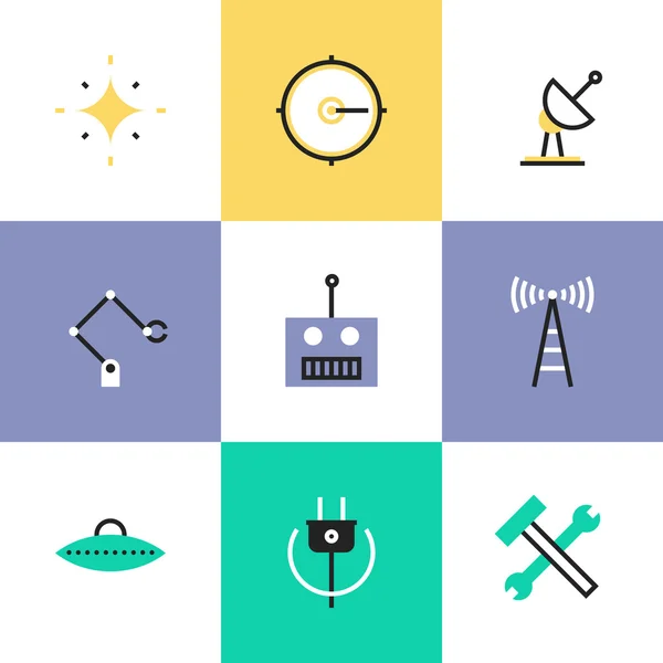 Robotics and science  icons — Stock Vector