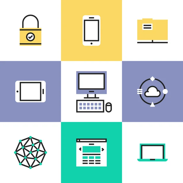 Technology and networking  icons — Stock Vector