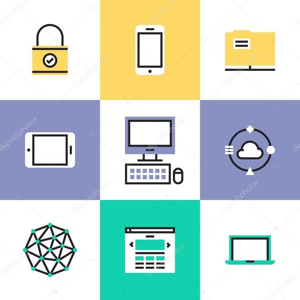 Technology and networking  icons