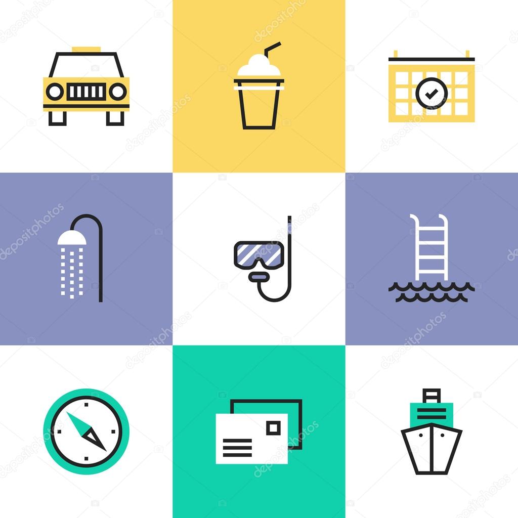 Relaxation and vacation  icons