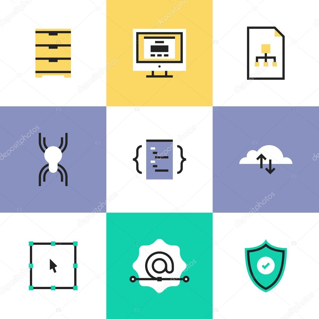 Security and web development  icons