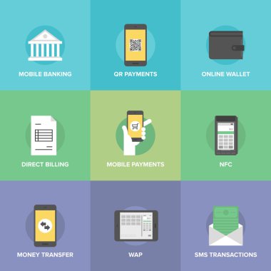 Mobil ödeme Icons set