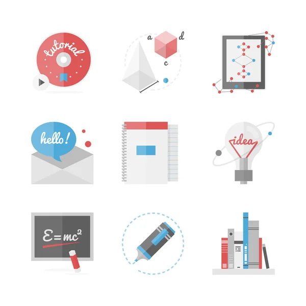 Icônes de l'enseignement secondaire — Image vectorielle